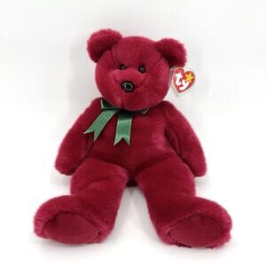 Ty 1998 14 Inches Cranberry Beanie Buddies Collection Plush Toy Teddy Bear